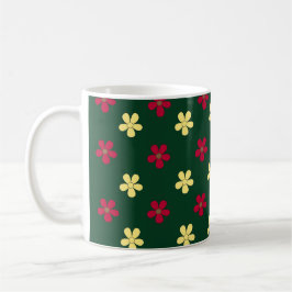 Farbige Blume Grünes Niedliches Muster Kaffeetasse