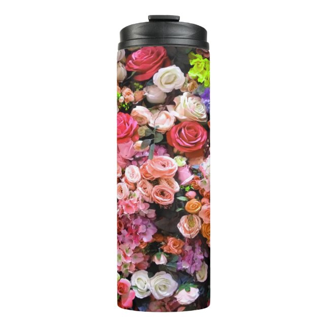 Farbige Blume im Blumenstrauß Thermosbecher (Vorderseite)