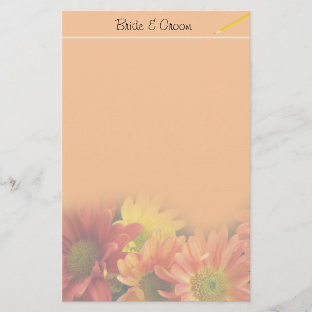 Farbige Blume in Rot, Gelb und Orange. (Vorderseite)