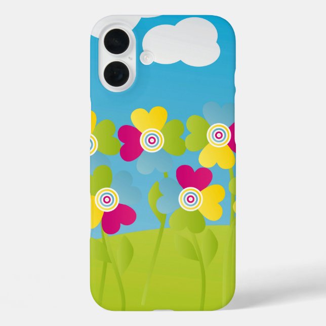 Farbige Blume iPhone 16 Plus Hülle (Rückseite)