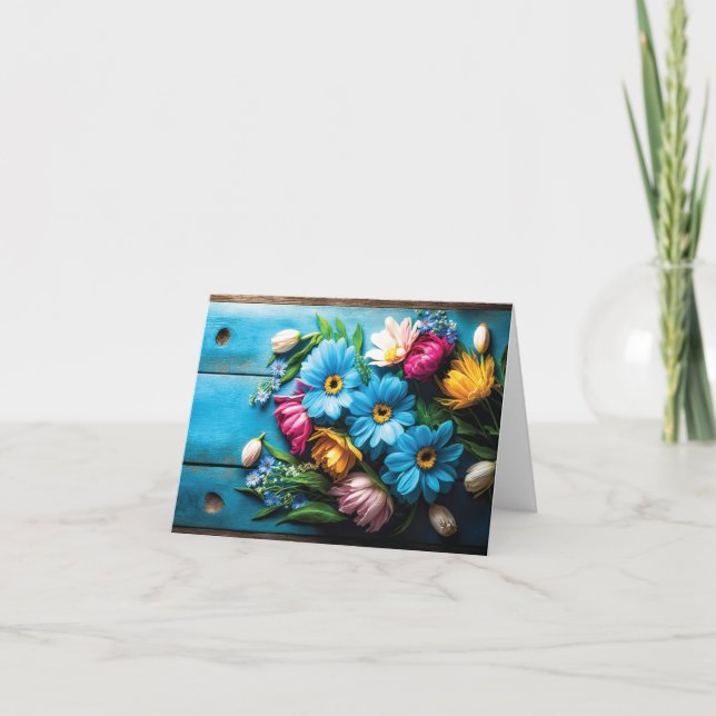 Farbige Blume Karte (Vorderseite)