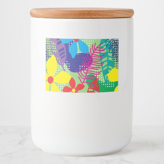 Farbige Blume Lebensmitteletikett (Vorderseite)