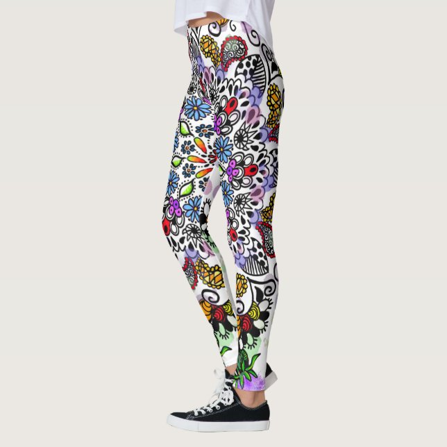 Farbige Blume Leggings (Links)