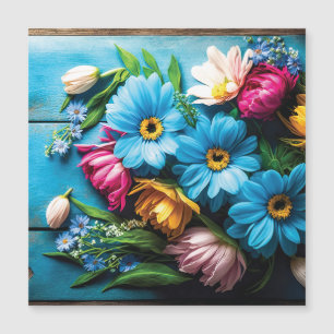 Farbige Blume Magnetkarte