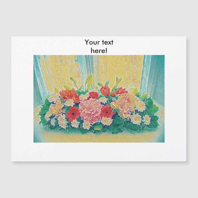 Farbige Blume Magnetkarte (Vorderseite)