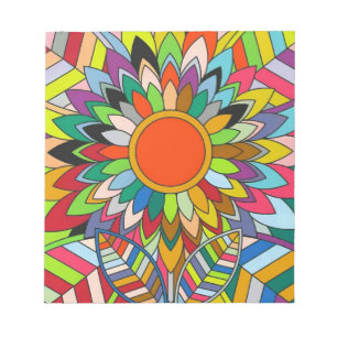 farbige Blume mandala yaei Design Notizblock
