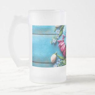 Farbige Blume Mattglas Bierglas