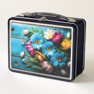 Farbige Blume Metall Brotdose