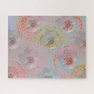 Farbige Blume mit gepunkteten grafischen Linien