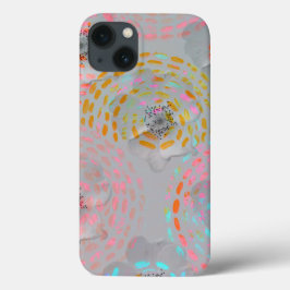 Farbige Blume mit gepunkteten grafischen Linien Case-Mate iPhone Hülle
