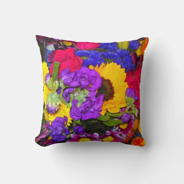 Farbige Blume Mix Kissen (Vorderseite)