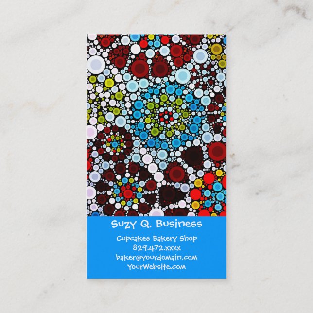 Farbige Blume Mosaikkreise Blasen Design Visitenkarte (Vorderseite)