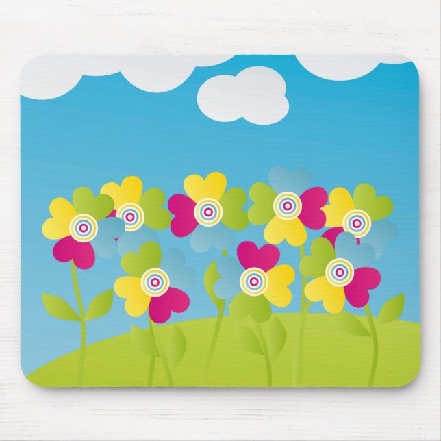 Farbige Blume Mousepad (Vorne)