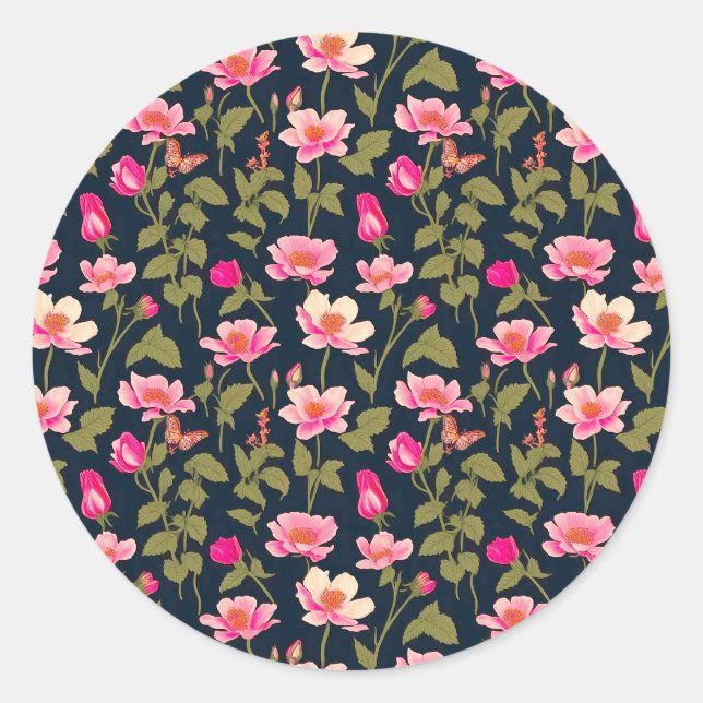 Farbige Blume-Muster 22 - Aufkleber (Vorderseite)