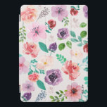 Farbige Blume Muster iPad Pro Cover<br><div class="desc">Elegantes, modernes Aquarellmuster mit optionalem Monogramm in Blume.</div>