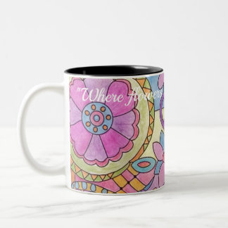 Farbige Blume Muster Kaffeemaschine Tasse