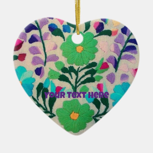Farbige Blume Muster Keramik Ornament (Vorne)