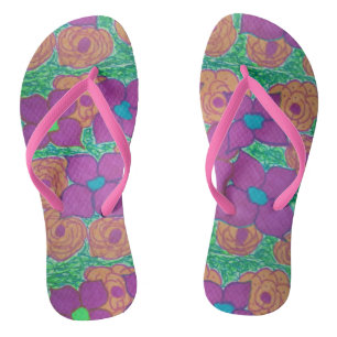 Farbige Blume Muster Tropische Flip Flops