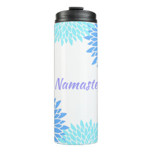 Farbige Blume Namaste Thermosbecher