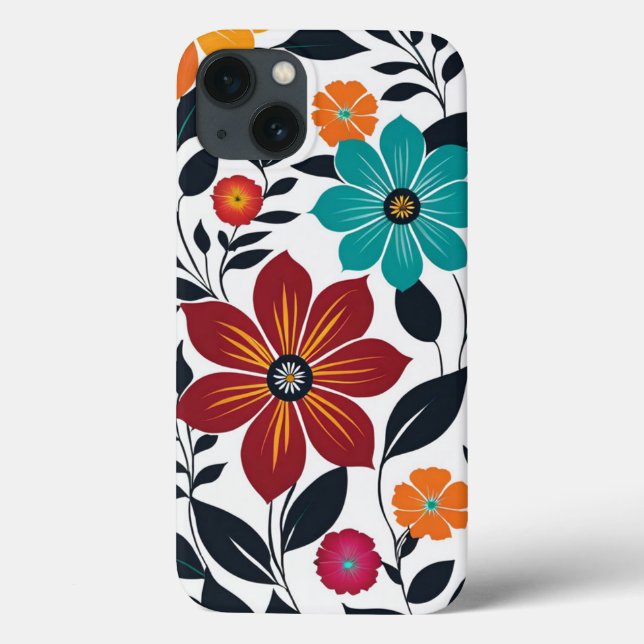 Farbige Blume Niedlicher Frühling Blumenmuster Case-Mate iPhone Hülle (Rückseite)