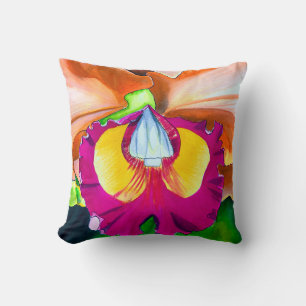 Farbige Blume Orchideen Kissen