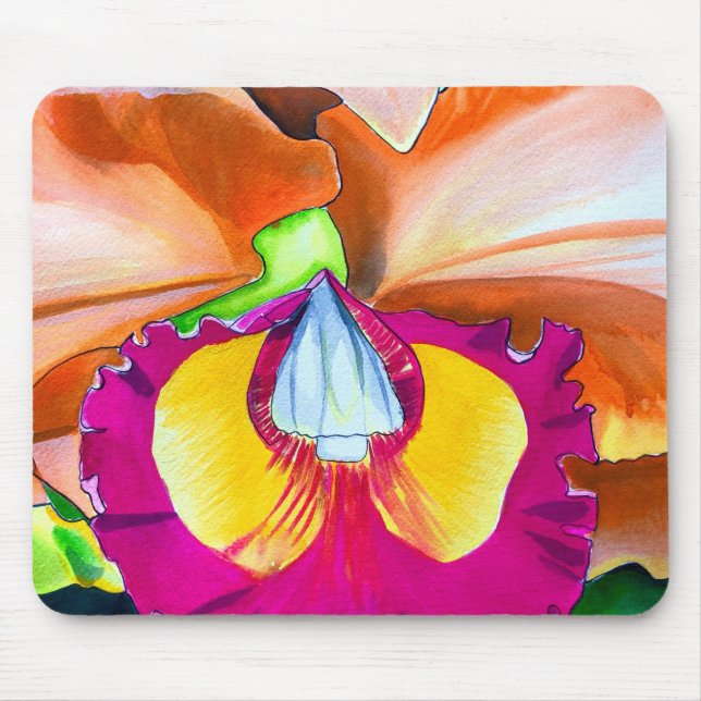 Farbige Blume Orchideen Mousepad (Vorne)