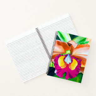 Farbige Blume Orchideen Notizbuch