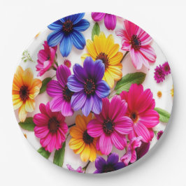 farbige Blume Pappteller