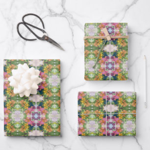 Farbige Blume Petals Aquarellmuster Malerei Geschenkpapier Set