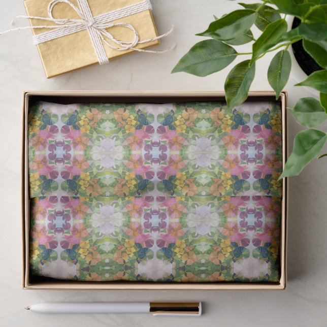 Farbige Blume Petals Aquarellmuster Malerei Seidenpapier (Geschenk)