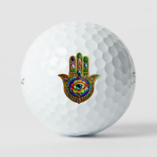 Farbige Blume Petals Türkis drittes Auge Hamsa Golfball