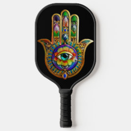 Farbige Blume Petals Türkis drittes Auge Hamsa Pickleball Schläger