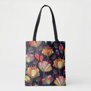 Farbige Blume Pflanze Vintages Muster Tasche