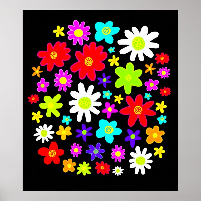 Farbige Blume Poster (Vorne)