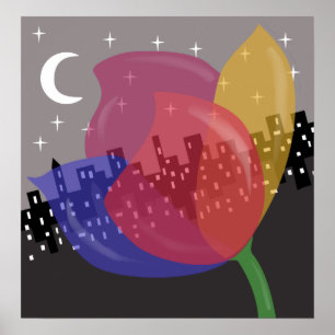 Farbige Blume Poster