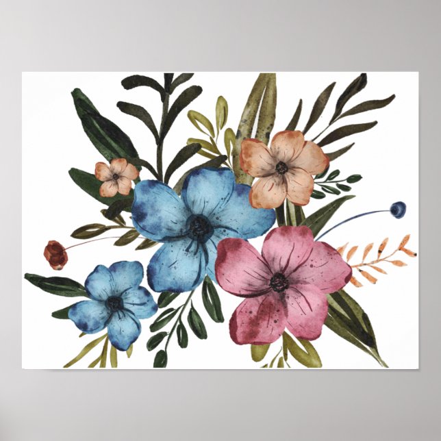 Farbige Blume Poster (Vorne)