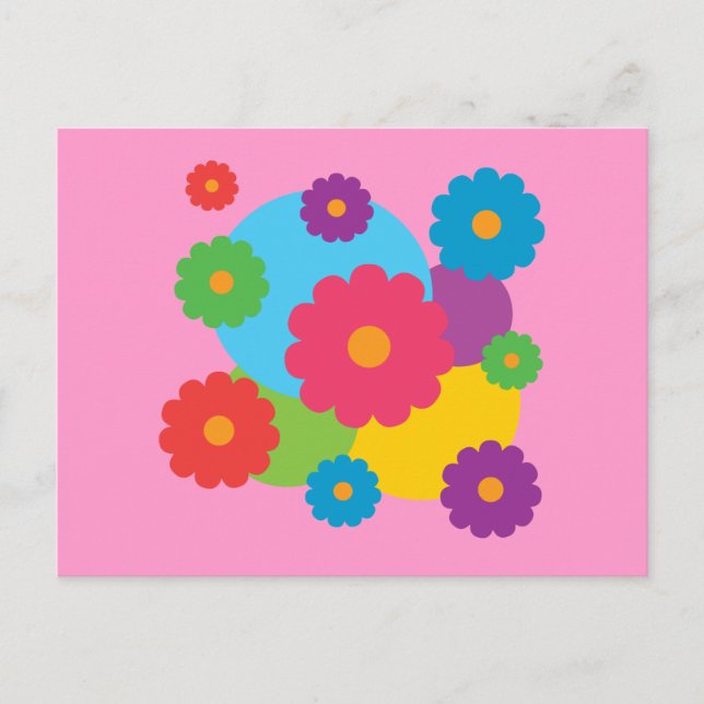 Farbige Blume Postkarte (Vorderseite)