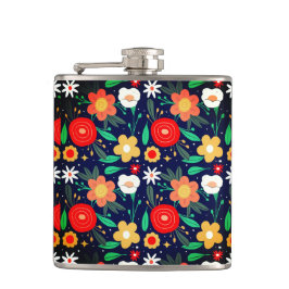 Farbige Blume Power angesagter Kolben Flachmann