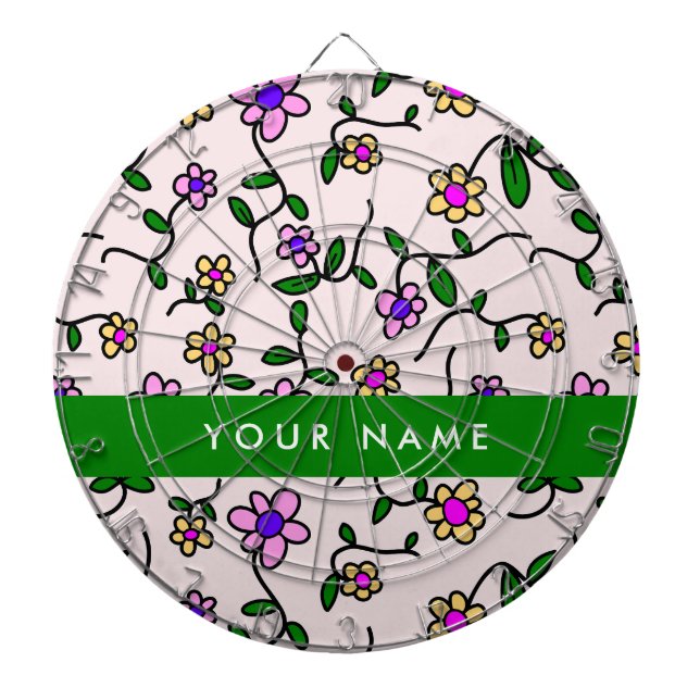 Farbige Blume, rosa Hintergrund, grün Dartscheibe (vorne)