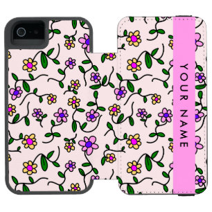 Farbige Blume, rosa Hintergrund, rosa Incipio Watson™ iPhone 5 Geldbörsen Hülle