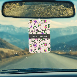 Farbige Blume, rosa Hintergrund, schwarz Autolufterfrischer