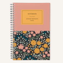 Farbige Blume Rosa Orange-Zitat-Notebook