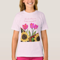 Farbige Blume Rosa Tulpen & Gelbe Sonnenblumen