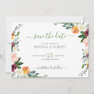 Farbige Blume Save The Date