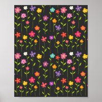 Farbige Blume schwarz