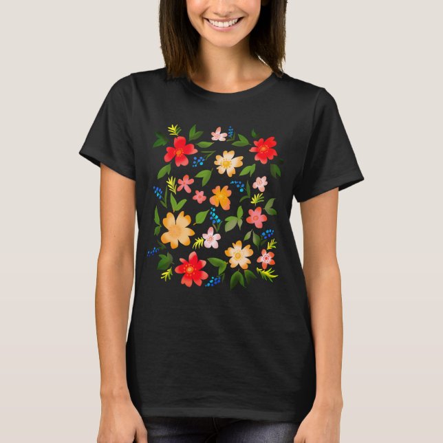 Farbige Blume T-Shirt (Vorderseite)