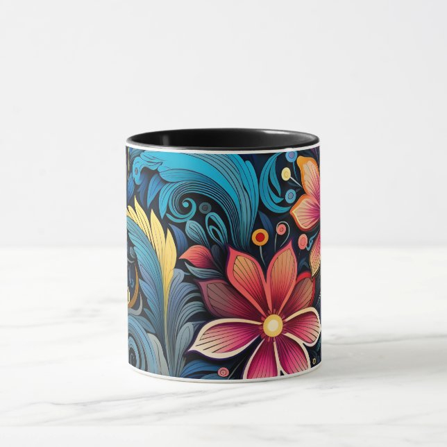 Farbige Blume Tasse (Zentrum)
