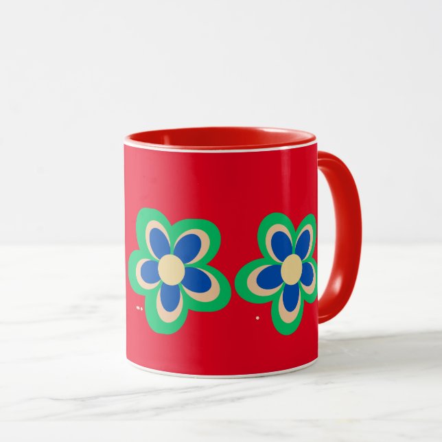 Farbige Blume Tasse (VorderseiteRechts)