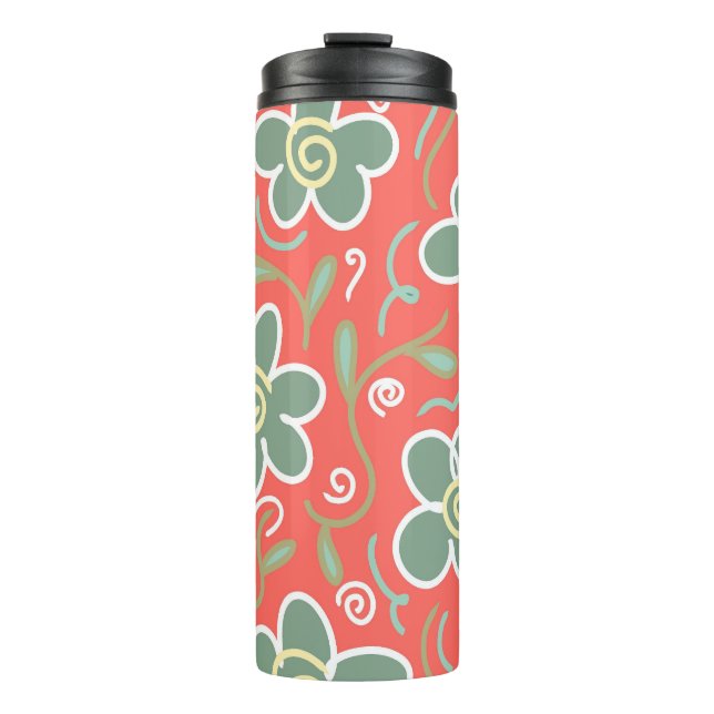Farbige Blume Thermosbecher (Vorderseite)