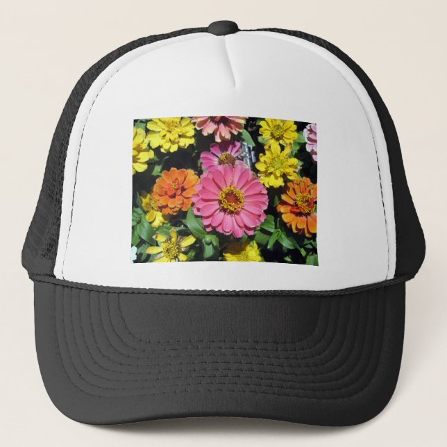 Farbige Blume Truckerkappe (Vorderseite)